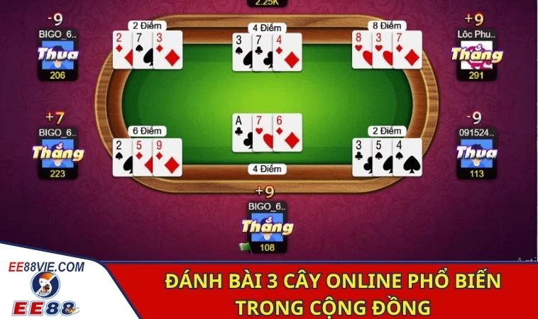 Đánh Bài 3 Cây Online - Nhận Thưởng Hấp Dẫn Cùng EE88 2 Đánh bài 3 cây online phổ biến trong cộng đồng