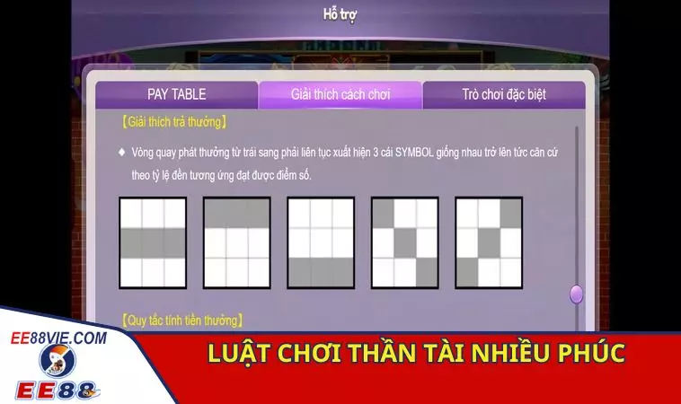 Thần Tài Nhiều Phúc nổ hũ đơn giản, thưởng không giới hạn 3 Luật lệ nổ hũ thần tài